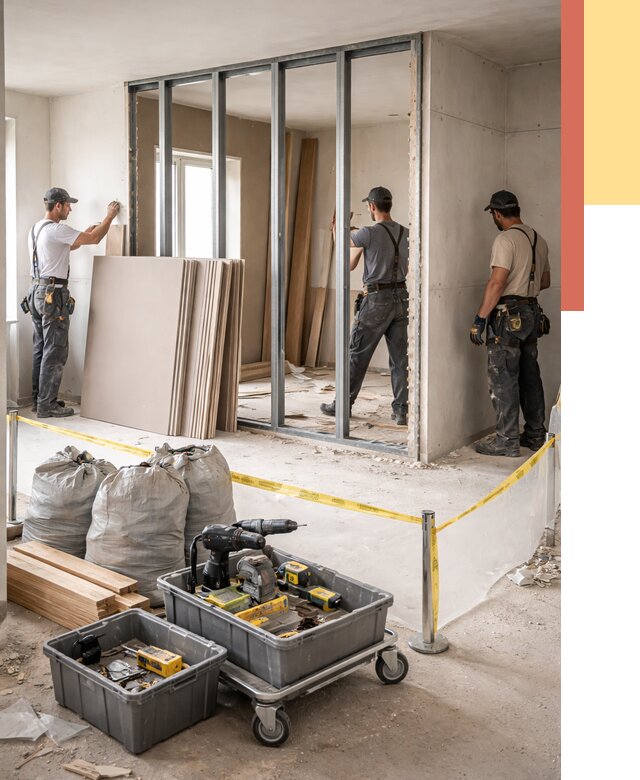 Перенос гипсокартонной перегородки в Тейково под ключ от 4893 руб. | Демонтаж и монтаж – ОТДЕЛОЧНИК-Ткв