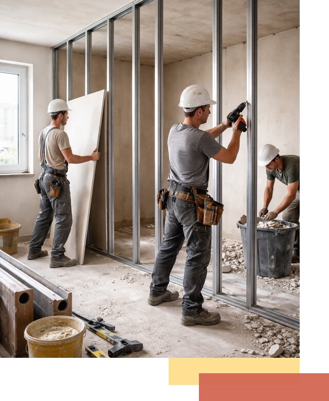 Перенос гипсокартонной перегородки в Тейково профессионально и быстро