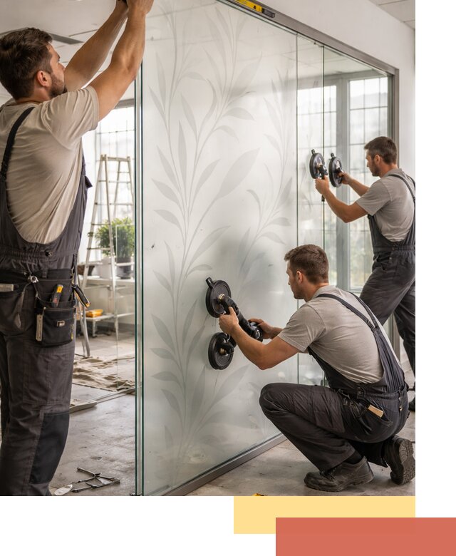 Стеклянные перегородки с рисунком на заказ в Тейково