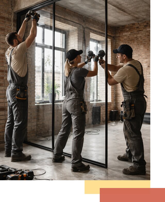 Стеклянные перегородки лофт — изготовление и монтаж в Тейково