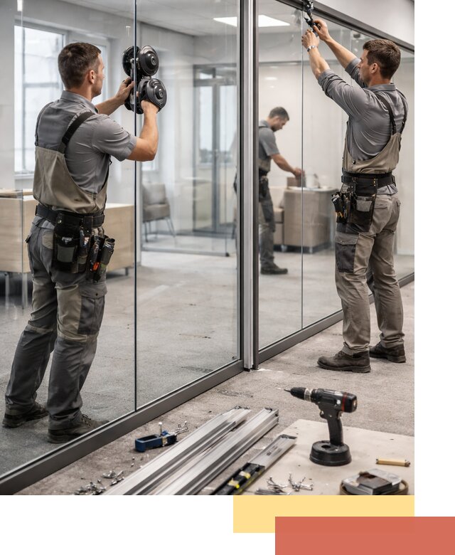 Стеклянные офисные перегородки под ключ в Тейково