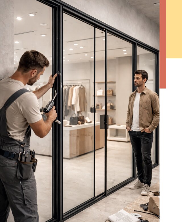 Стеклянные перегородки для магазинов в Тейково от 8916 руб. под ключ | ОТДЕЛОЧНИК-Ткв