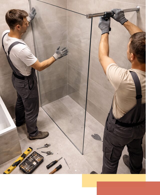 Стеклянные перегородки для душа в Тейково — изготовление и монтаж