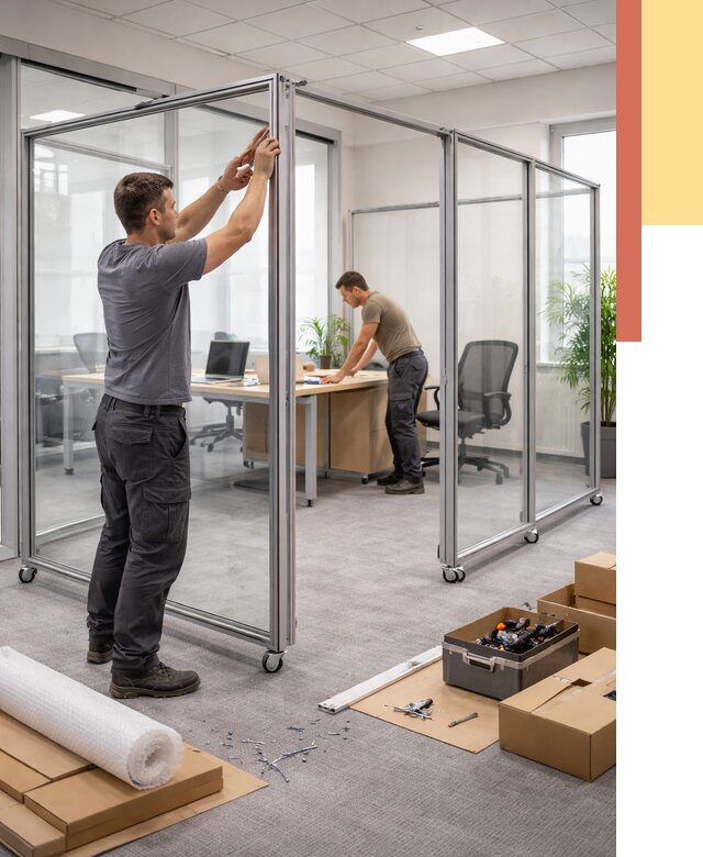 Мобильные офисные перегородки в Тейково от 13591 руб. — установка под ключ | ОТДЕЛОЧНИК-Ткв