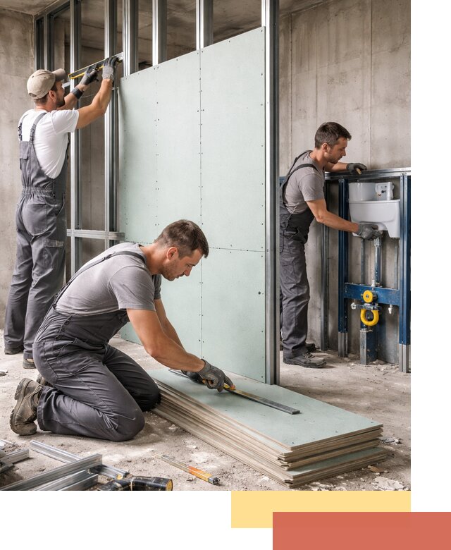 Монтаж и ремонт сантехнических перегородок в Тейково