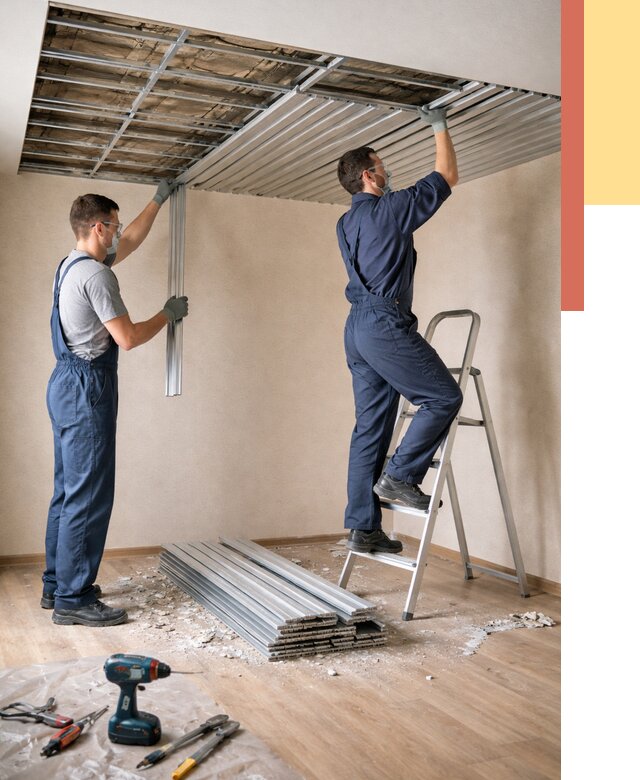 Демонтаж реечного потолка в Тейково от 4893 руб. быстро и недорого | ОТДЕЛОЧНИК-Ткв