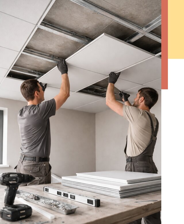 Монтаж кассетного потолка в Тейково от 4893 руб/м2 — установка и сборка | ОТДЕЛОЧНИК-Ткв