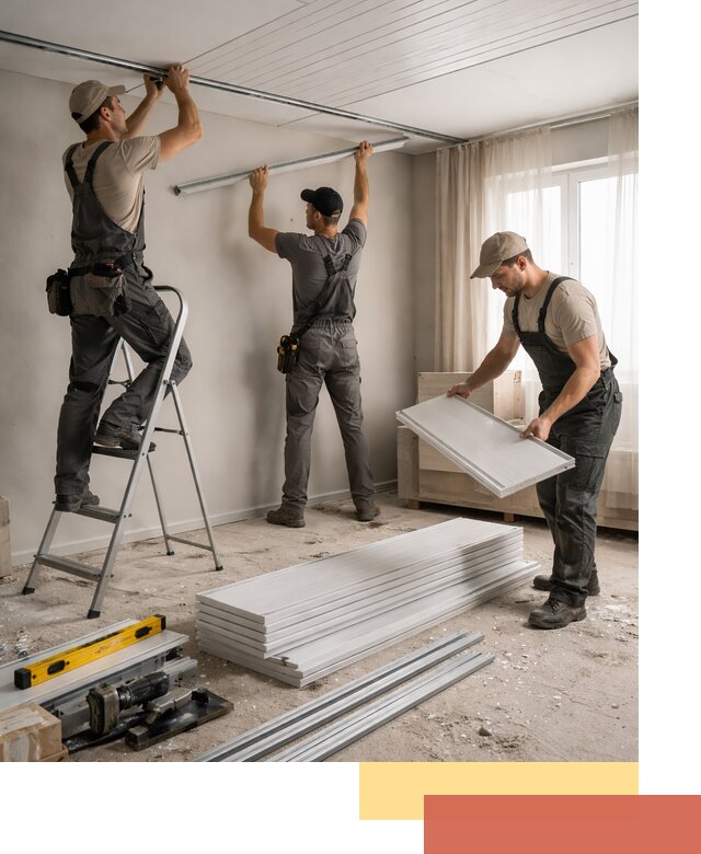 Монтаж потолка из ПВХ панелей в Тейково оперативно и качественно