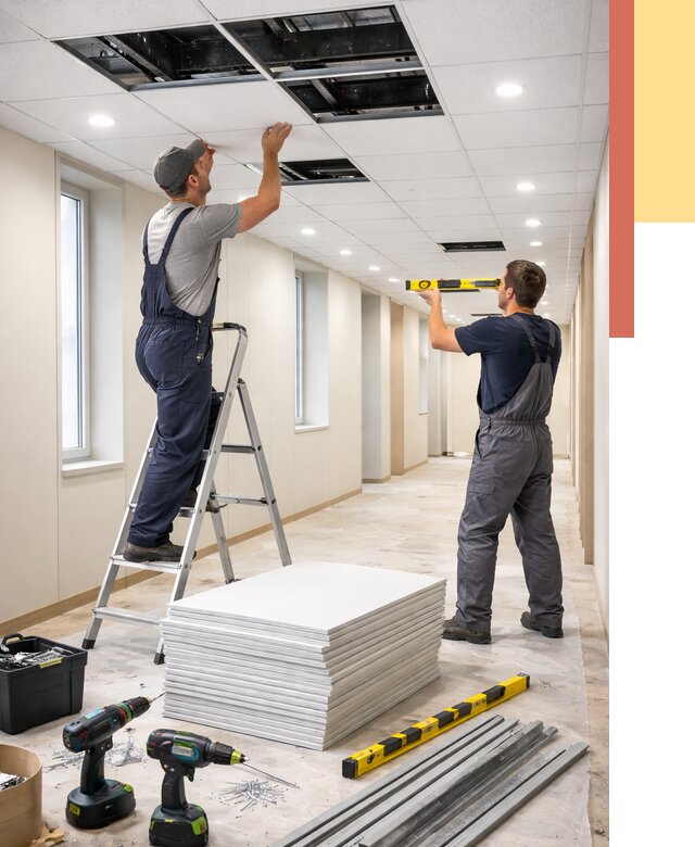 Ремонт потолка Армстронг в Тейково от 4893 руб. — быстро и недорого | ОТДЕЛОЧНИК-Ткв