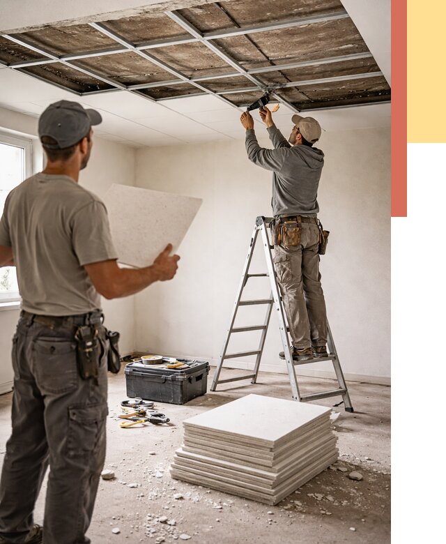 Замена плит подвесного потолка в Тейково от 1903 руб. быстро и недорого | ОТДЕЛОЧНИК-Ткв