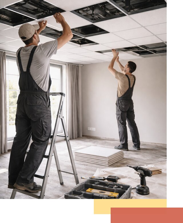 Замена плит подвесного потолка в Тейково быстро и качественно