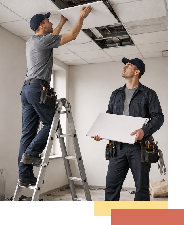 Обслуживание подвесного потолка в Тейково — ремонт и чистка