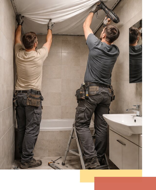 Монтаж натяжного потолка в ванной в Тейково быстро и качественно