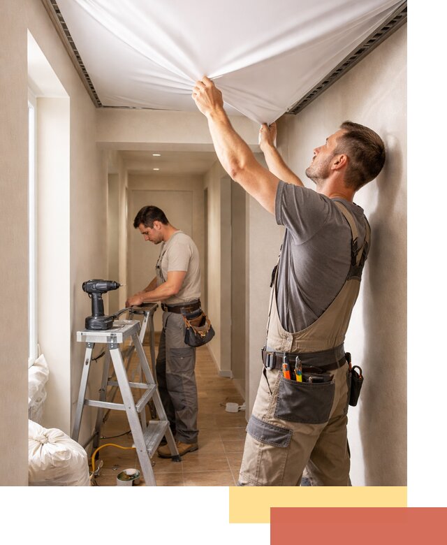 Монтаж натяжного потолка в прихожей в Тейково