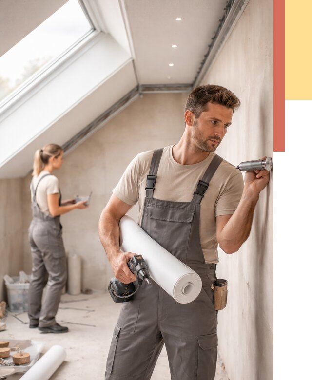 Монтаж натяжного потолка на мансарде в Тейково от 3806 руб. | ОТДЕЛОЧНИК-Ткв