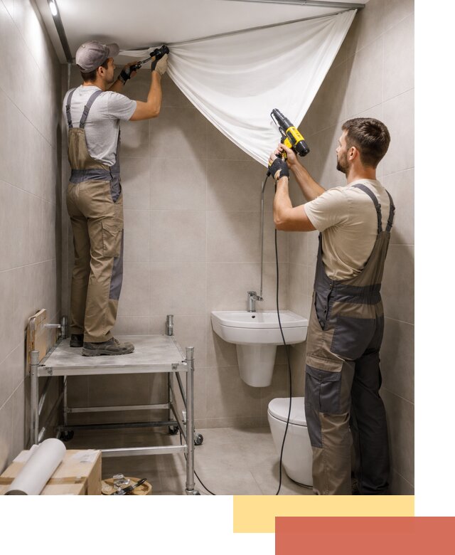 Монтаж натяжного потолка в санузле в Тейково