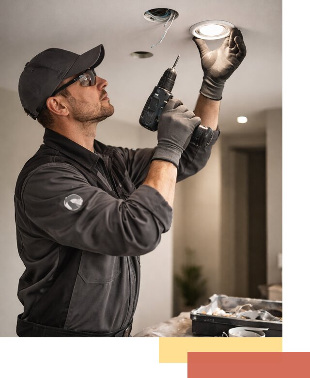 Установка точечных светильников в натяжной потолок в Тейково