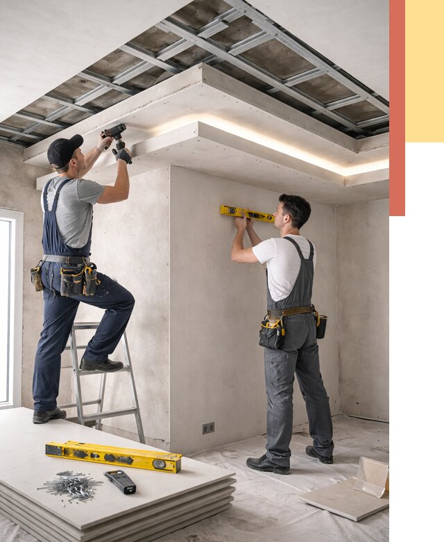 Двухуровневый потолок из гипсокартона в Тейково от 1577 руб. под ключ | ОТДЕЛОЧНИК-Ткв