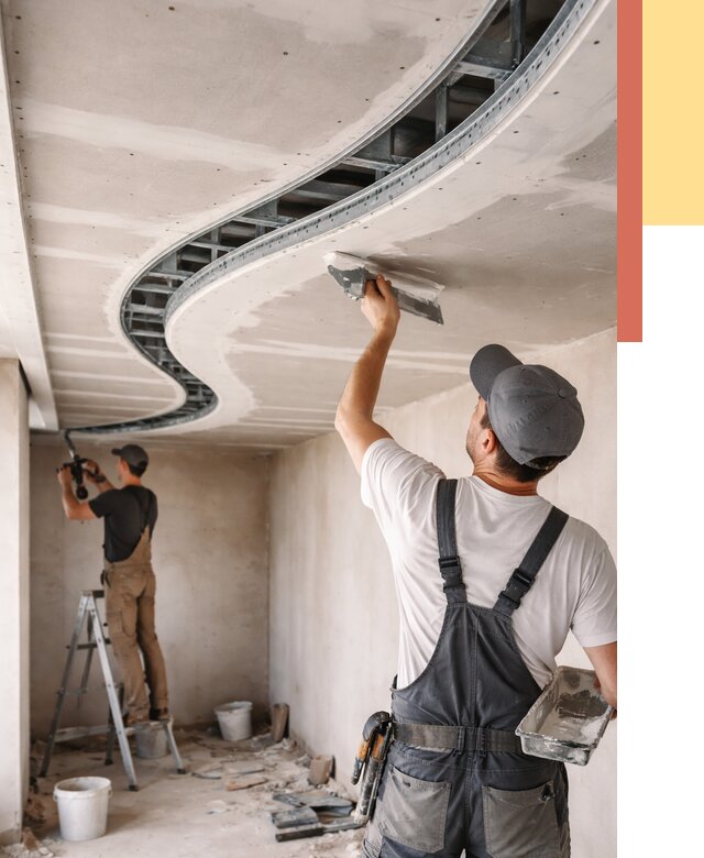 Криволинейный потолок из гипсокартона в Тейково от 2283 руб./м2 | ОТДЕЛОЧНИК-Ткв