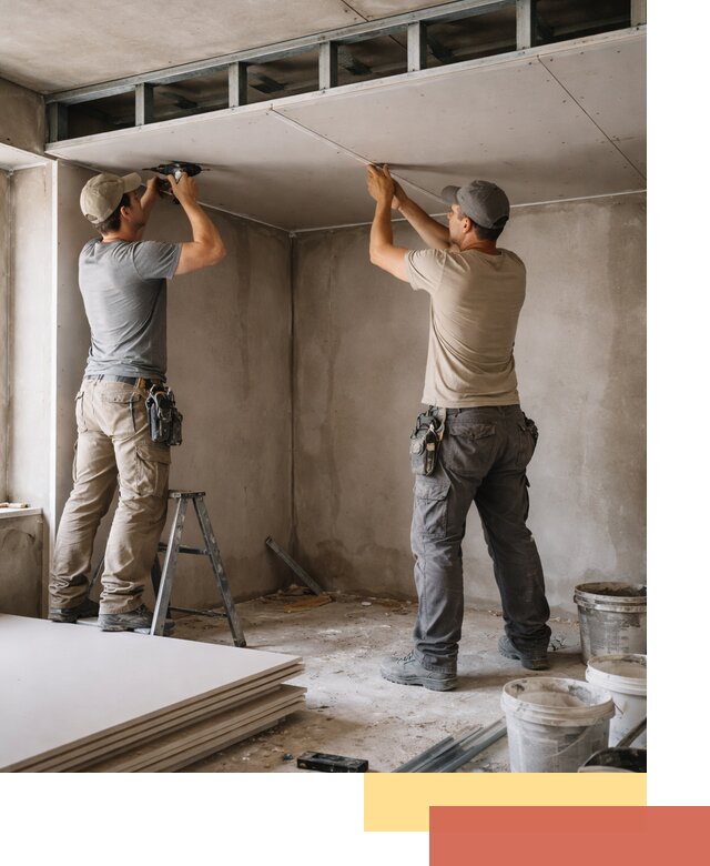 Короб из гипсокартона на потолке под ключ в Тейково