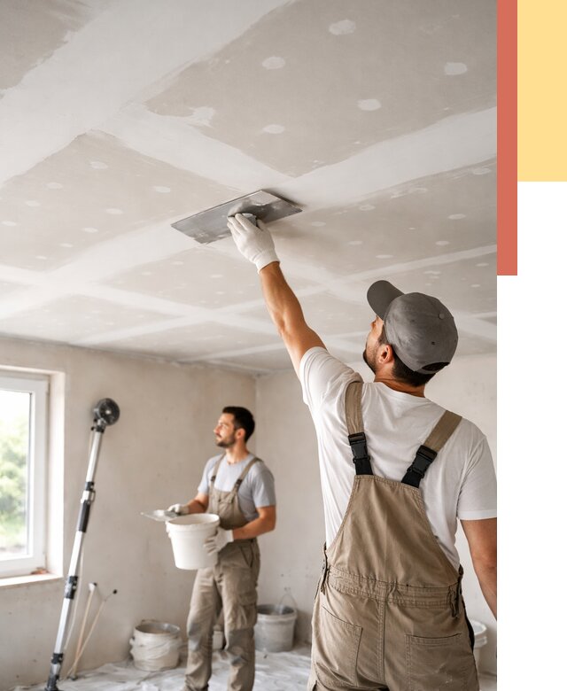 Шпаклевка потолка из гипсокартона в Тейково от 3479 руб./м2 — услуги под ключ | ОТДЕЛОЧНИК-Ткв