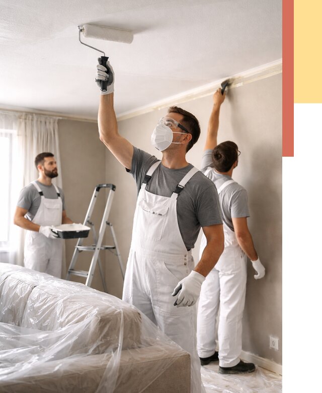 Покраска потолка водоэмельсионной краской в Тейково от 2392 руб/м² — услуги под ключ | ОТДЕЛОЧНИК-Ткв