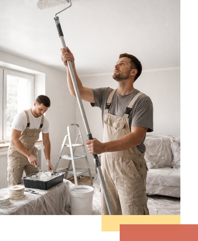 Покраска потолка водоэмульсионной краской в Тейково