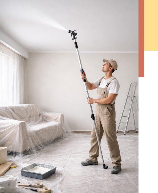 Покраска потолка краскопультом в Тейково от 4893 руб. быстро и недорого | ОТДЕЛОЧНИК-Ткв