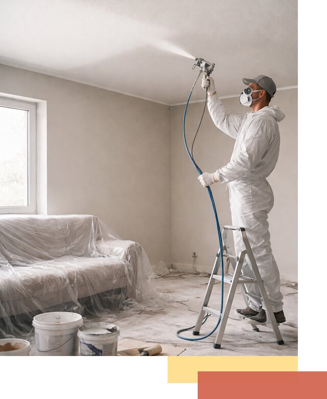 Покраска потолка краскопультом в Тейково быстро и качественно