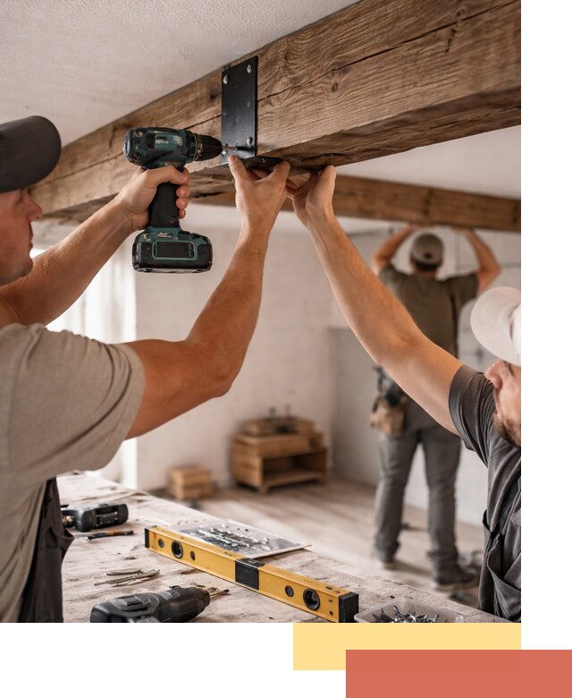 Монтаж декоративных потолочных балок в Тейково