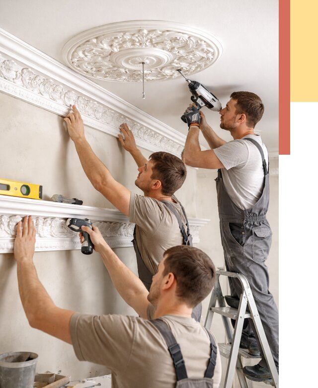 Монтаж лепнины на потолок в Тейково от 3479 руб. быстро и недорого | ОТДЕЛОЧНИК-Ткв