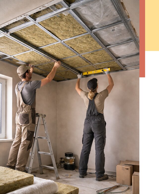 Шумоизоляция потолка в Тейково от 1359 руб. под ключ — услуги ОТДЕЛОЧНИК-Ткв