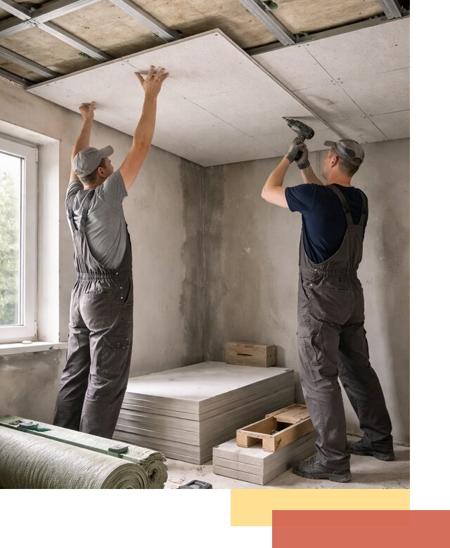 Шумоизоляция потолка панелями ЗИПС в Тейково